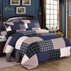 2018 New Washable Casual Plaid Patchwork 3 Pcs King Size Quilt Set