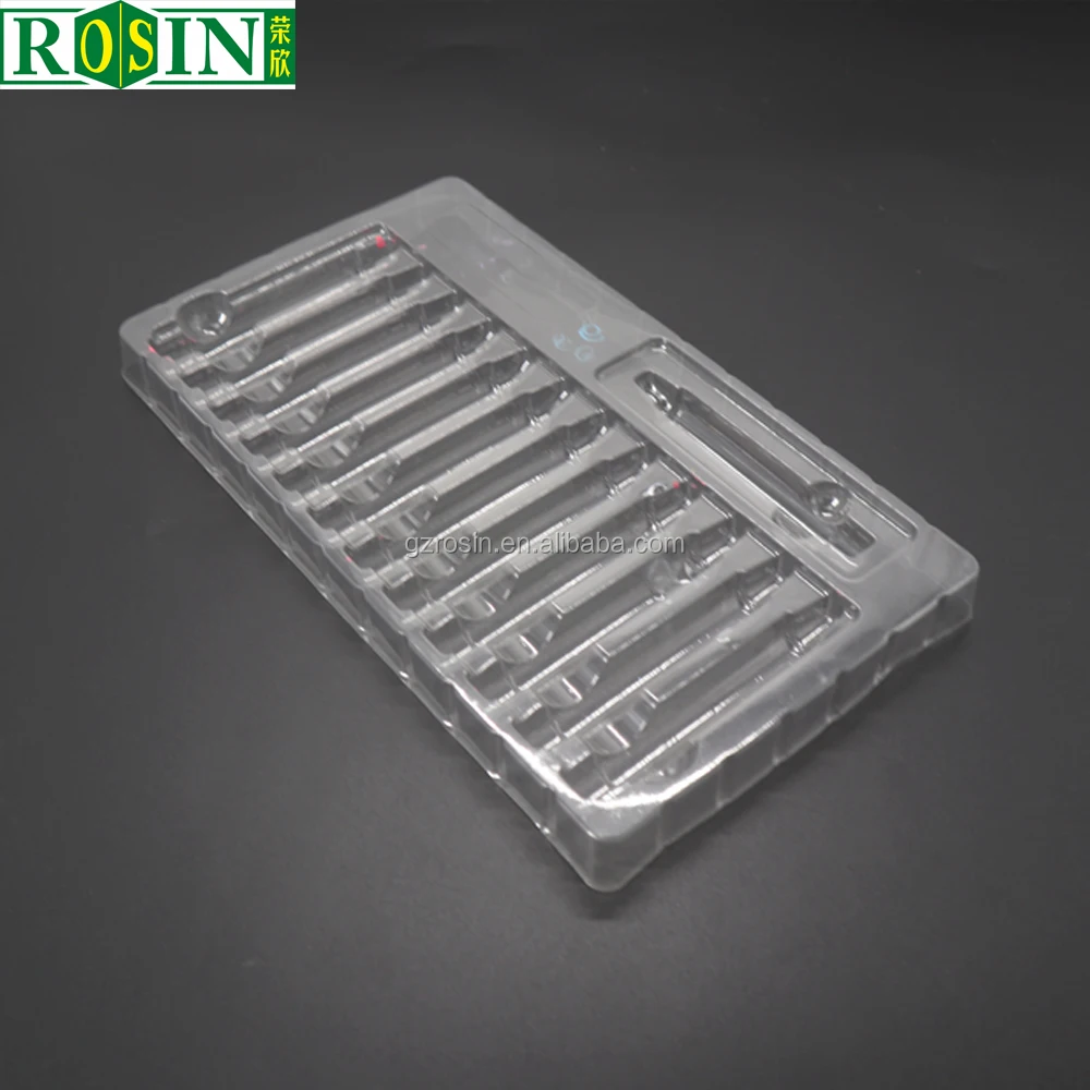 custom plastic blister medical inner tray for 6 vials