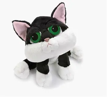 black and white stuffed cat