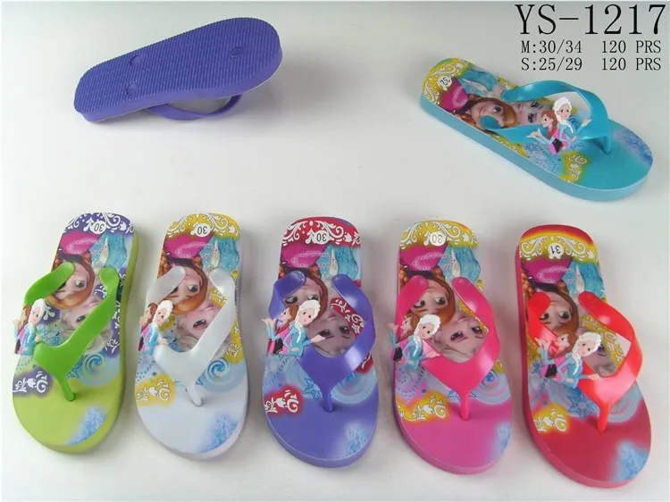 Lovely cartoon printed children eva flip flops beach summer customized kids slippers