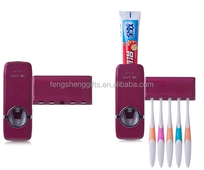 High Quality Auto Automatic Toothpaste Dispenser/ 5 Toothbrush Holder