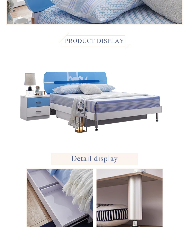 cheap children furniture kids bedroom bed blue for boy
