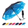 Rain Umbrella Windproof Anti Three Folding Auto Open Close Fully Automatic,42"ARC