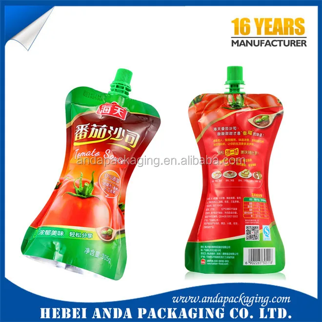 Impression Personnalisée Ketchup Sachet En Plastique D'emballage De