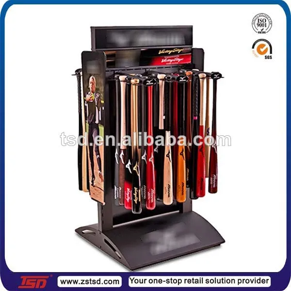 Sports Shop Promotional Badminton Racket Metal Display Stand With