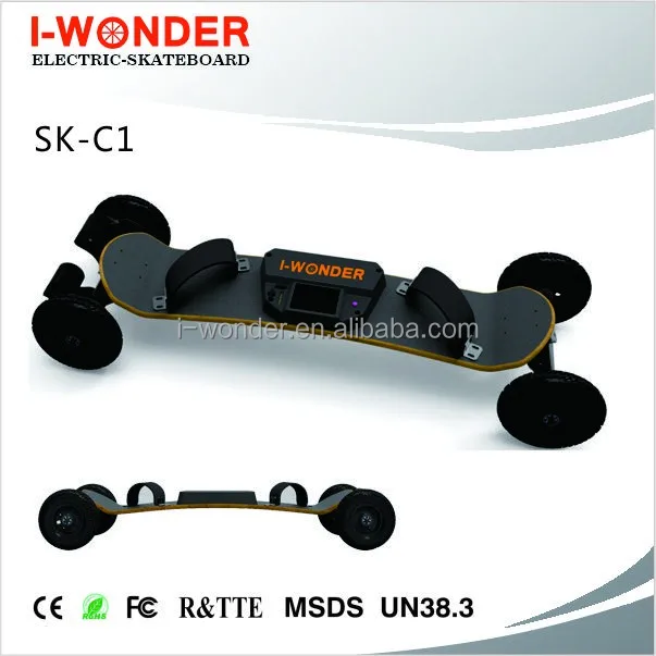 SK-C1 I-wonder offer road electric skateboard/longboard/bamboo wood deck/dual belt drive/CE certificated/remote control