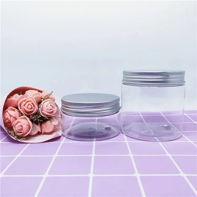 Empty Larger Capacity Body Scrub Container 500g Pet Jar Clear With