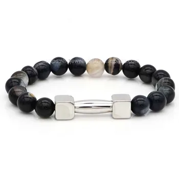 Fashionable Mens Fit Bangle Jewelry Stainless Steel Fitness Dumbbell Fashionable Mens Fit Bangle Jewelry Stainless Steel Fitness Dumbbell Bracelet For Men