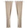 polyester fabric embossed black out eyelet curtain drapes for home hotel cafe office