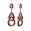 Splendid Fine Rose Gold Tied Together Silver Double Tear Drops Hook Pendant Earrings