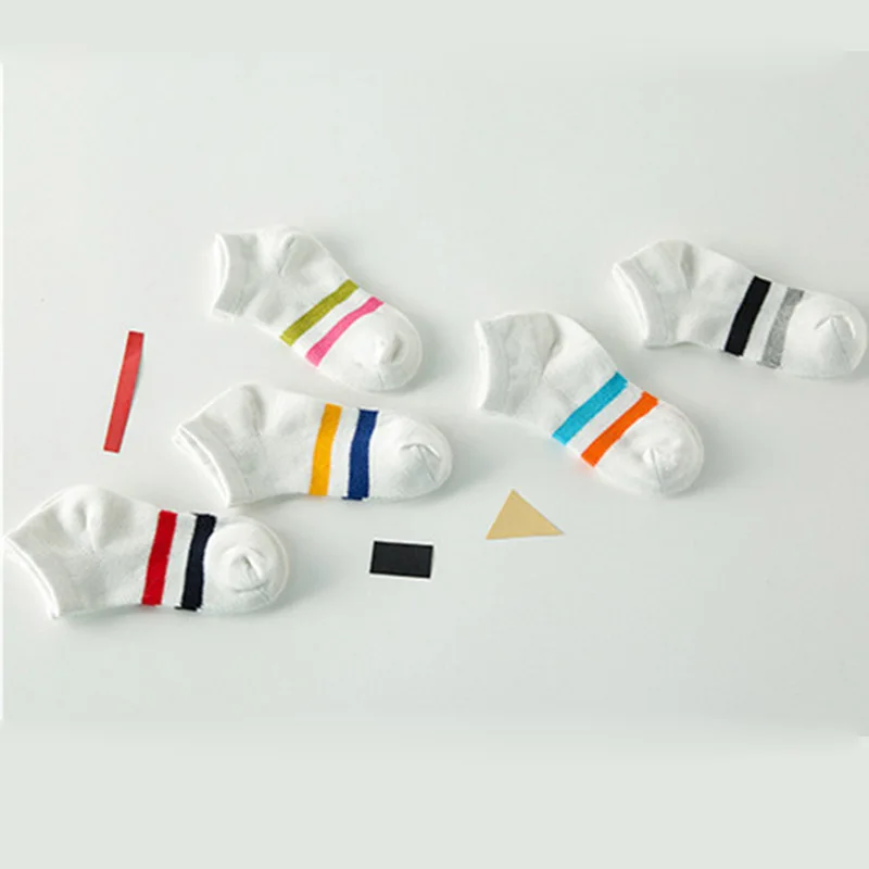 Hot Casual Baby Sport Sneaker Socks 5 pairs lot Cotton Colorful Striped LYc777 Summer Cute Baby