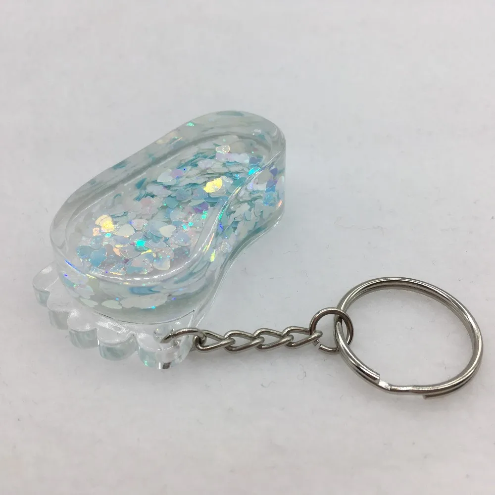 Floating Keychain With 3d Floater Novelty Keyring Liquid Oil Water