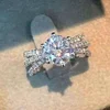 Fashion New 925 Sterling Silver Infinite Blessings Endless Love Finger Rings for Women Circle Round CZ Crystal Stackable Jewelry