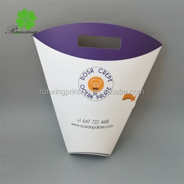 Customized Take Away Crepe Cone Holder,Food Paper Cones,Bubble Waffle
