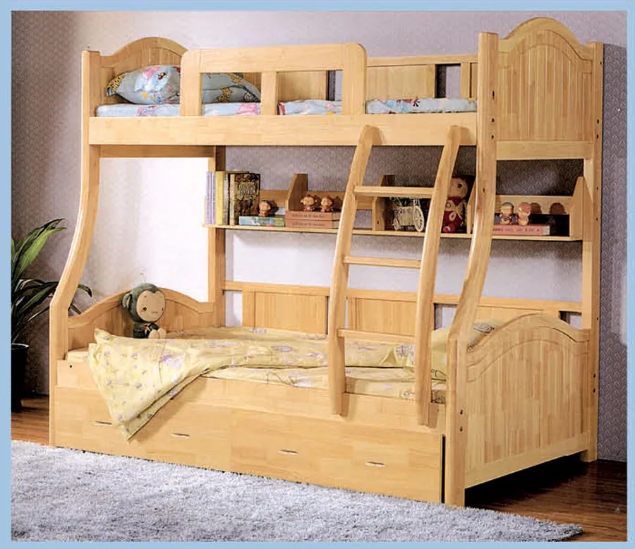 Cama de madera juegos de dormitorio modernos niños camas altas ... Camas modernos con tablero