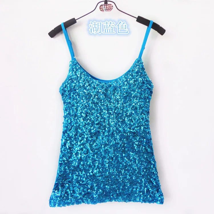 black sequin vest top