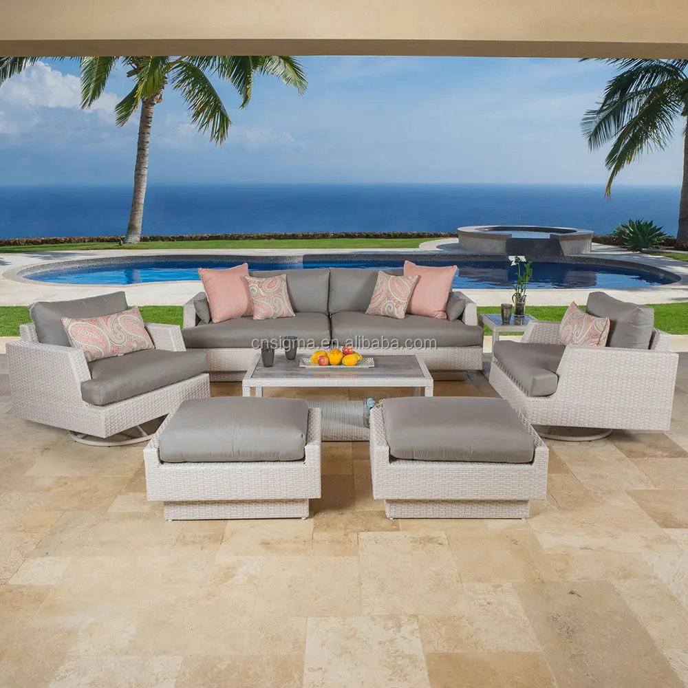 Hotel Commercial Sofa Set White Rattan Outdoor Furniture And Sofa Set White Rattan Outdoor Furniture