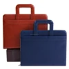 Business PU leather Portfolio Folder Documents Holder briefcase with handle grip