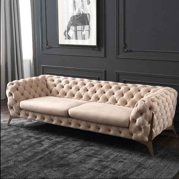 Italy Style Luxury Chesterfield Lawson Sofa With Goldplated Leg Buy
