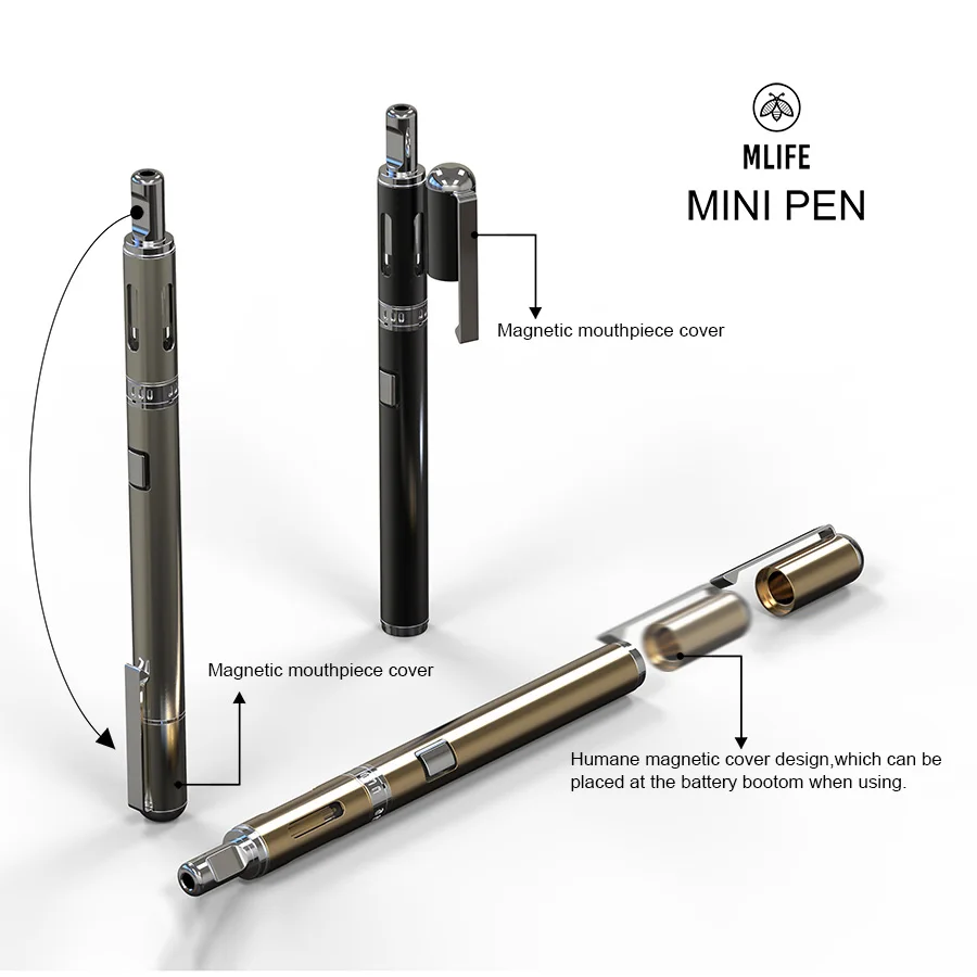 2018 Mlife New Arrival Mini Pen Style E Cigarette 1200mah Magn Battery