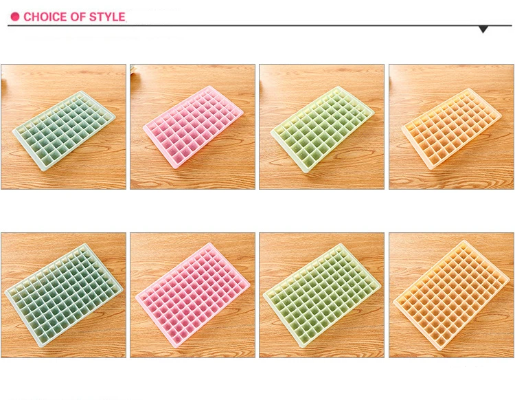 Easy To Clean PP Plastic Personalized Ice Cube Tray Mini Tiny 96 Grids Ice Cube Bin Scoop Trays and Candy Grids Small Ice Maker