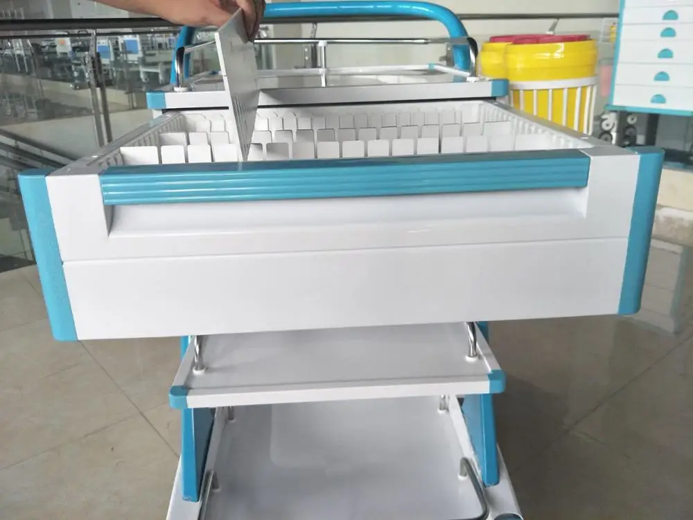ABS Material Medical Hospital Patients Instrument Cart Treatment Trolley with 1 drawer 3 shelves