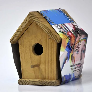 Wood Bird House Feeder Build Your Own Wooden Kit Wild Paint Pots