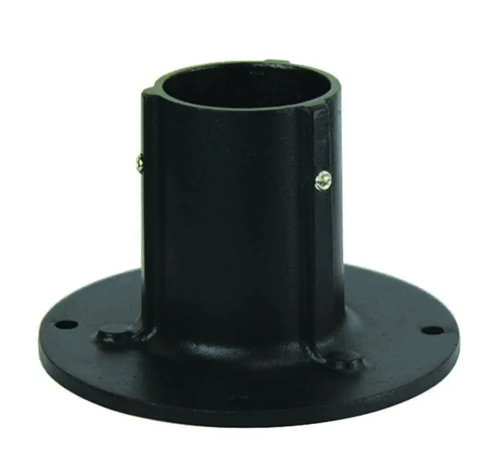 Solo Lights, Die Cast Aluminum Stand for 3” Surface Mount Post. Flange Base With Anchor Bolts Included