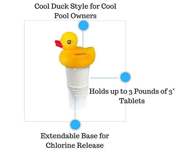 Swimming pool Large and Small Yellow Duck Chemical Dispenser For 3" Tablets dispenser chemical feeder