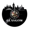 Antique 3D Wall Clock Glasgow Theme Art Decoration Citscape View Vinyl Record Wall Clock Unique Indoor Decorative