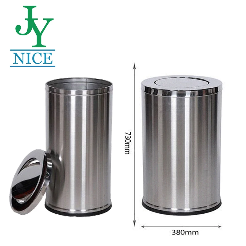 Metal Outdoor Medical Dustbin with lid hotel home office Stainless Steel rubbish bin