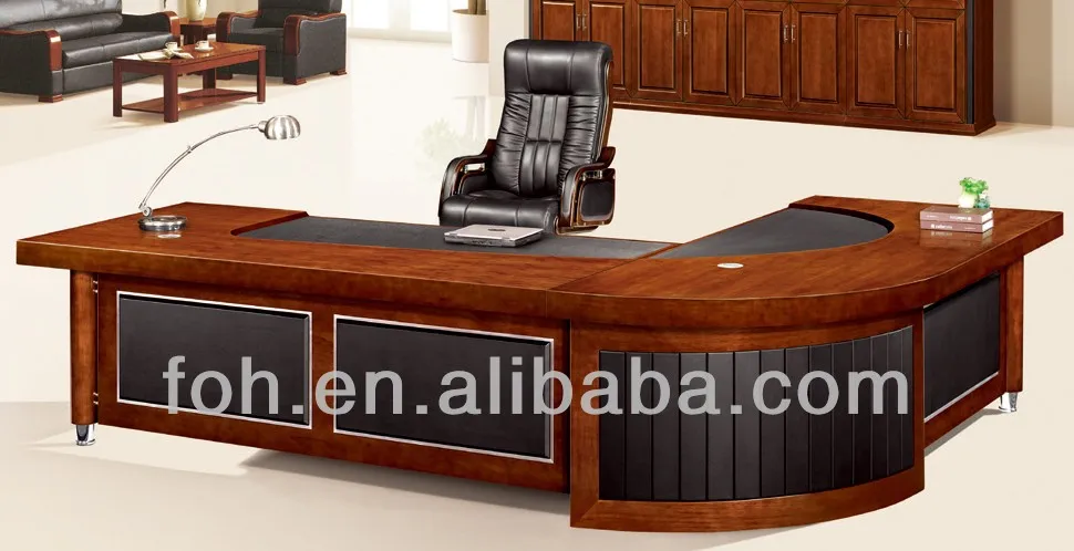 Escritorio Ejecutivo De Cuero En Forma De L,Chapa De Madera Mdf (fohs