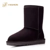 Hot Design Jtfur Wholesale brown women luxurious warm Suede Sheepskin Wool Winter Boots