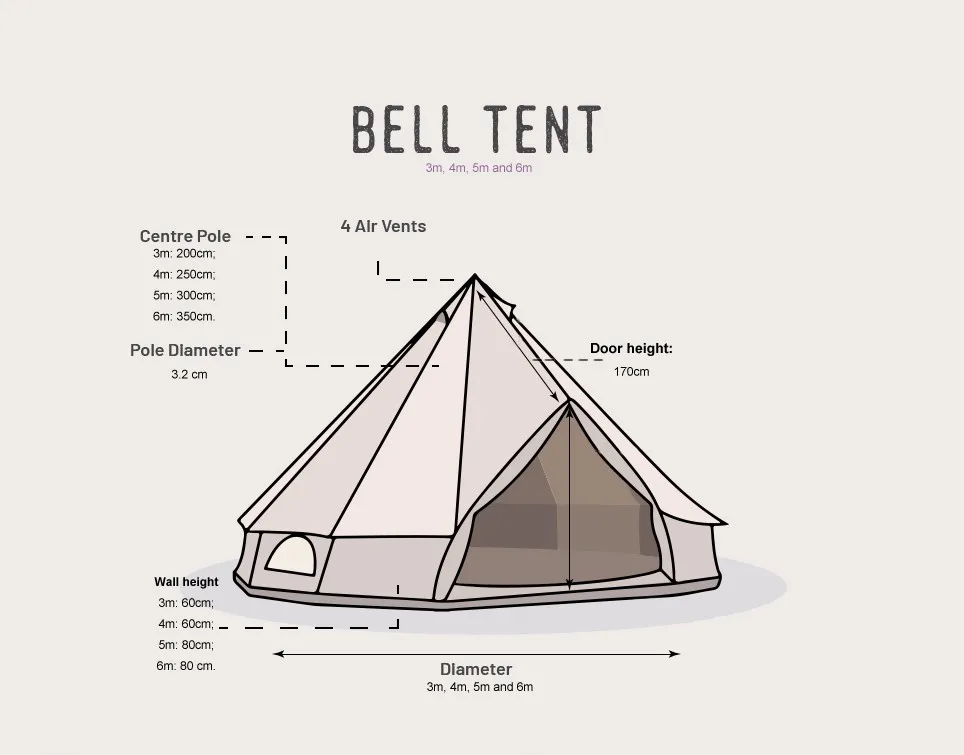 waterproof cotton canvas bell tent