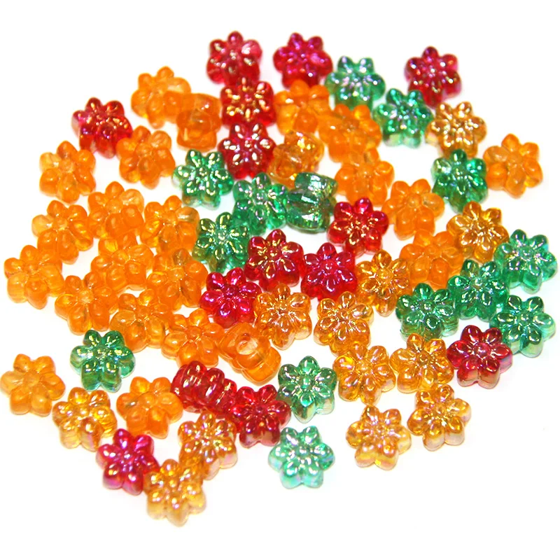 East Asia Plastic Acrylic Multicoloured Flower Shaped Beads Hair Beads