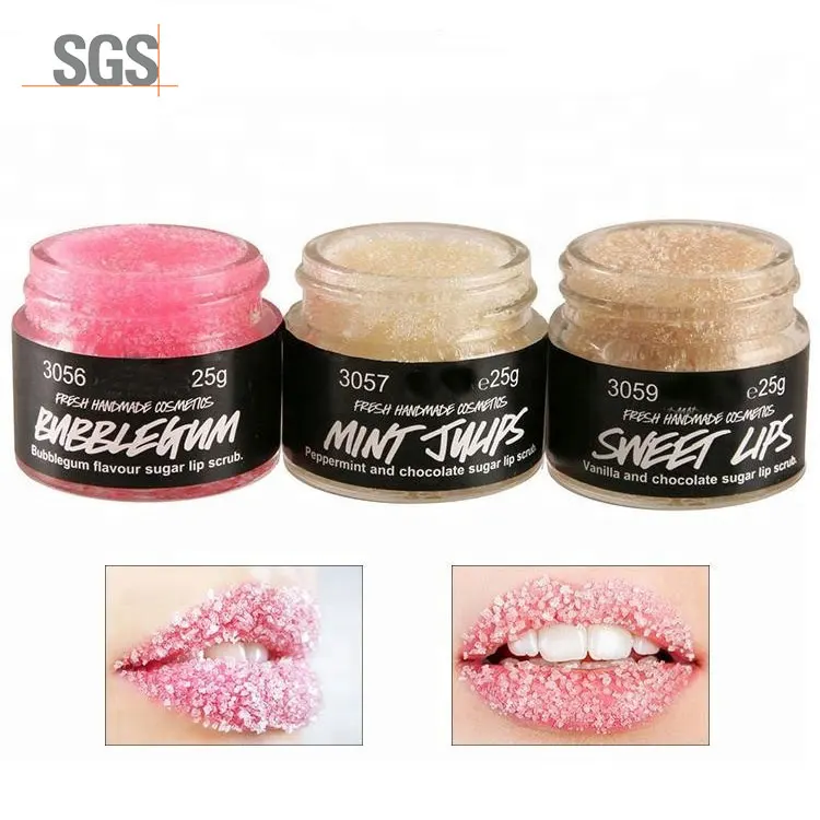 Private label fresh handmade cosmetics lip scrub pink natural lip scrub