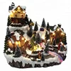 Polyresin fiber optic LED music and movement christmas village with adaptors