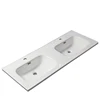 Hot sale marketable design ceramic square western public commercial bathroom double sinks