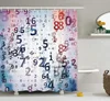 Abstract Shower Curtain Digital Code Numbers Computer Database Science Information Technology Themed Fabric Bathroom Decor