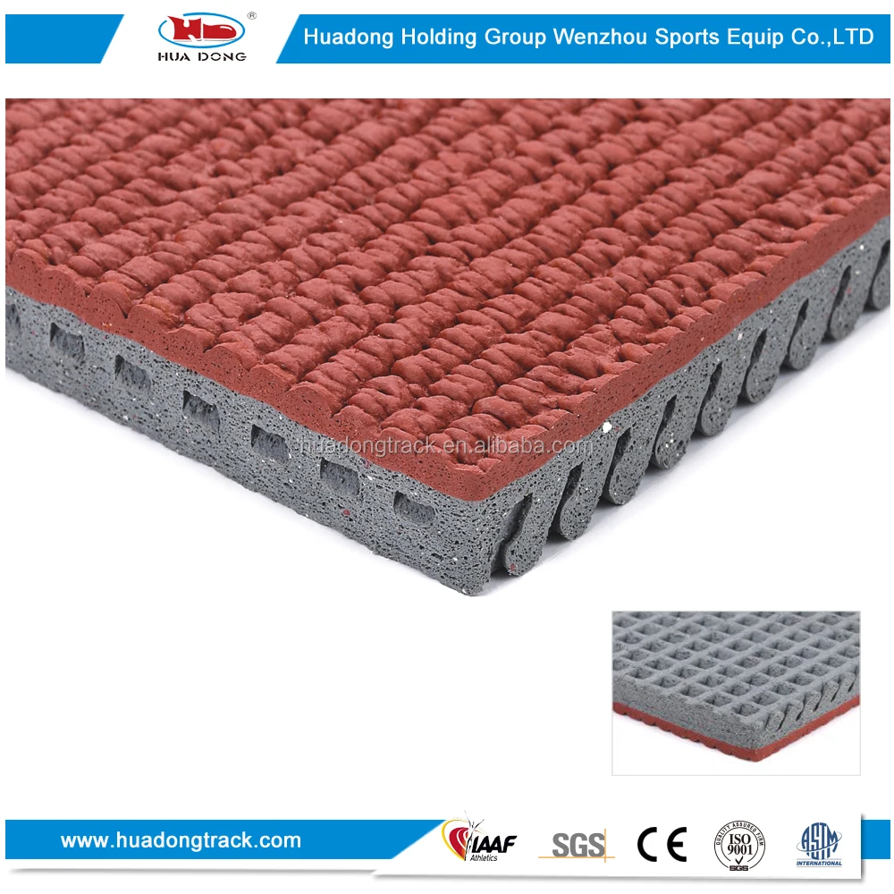 
13mm IAAF staidum recycled rolls athletic surface rubber running track system 