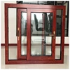 Aluminium wood color skin tough casement window with soundproof double toughened glass for super villa