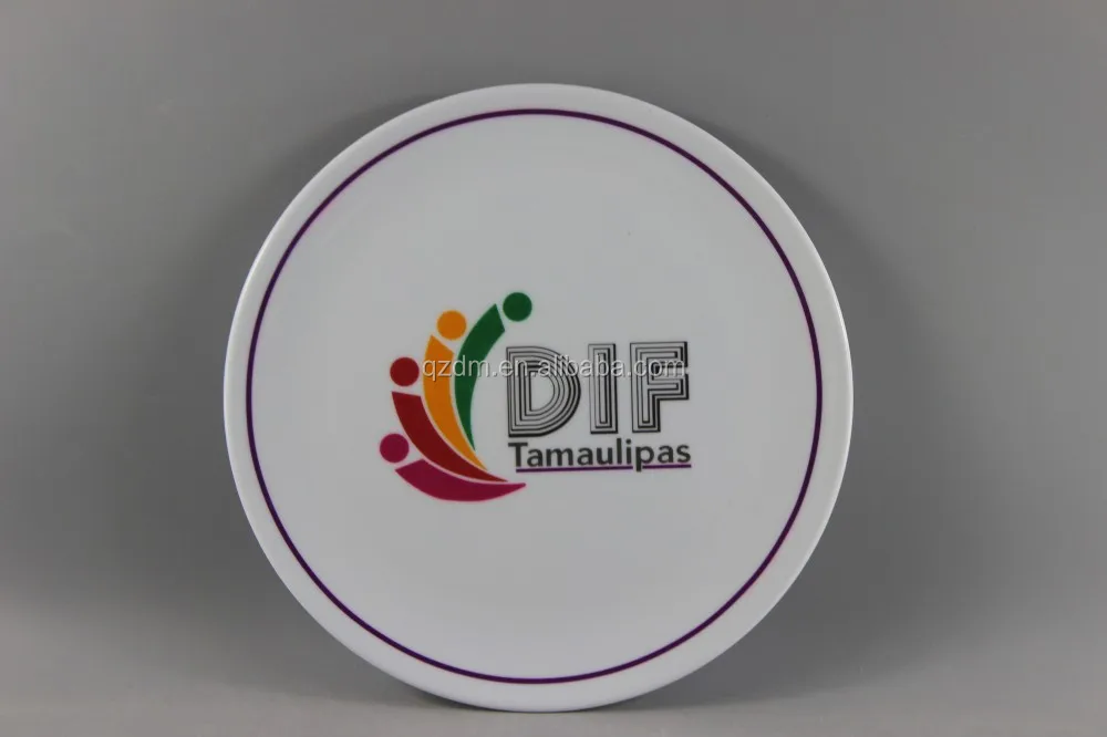 Customize Logo Print Melamine Plastic Round Dish