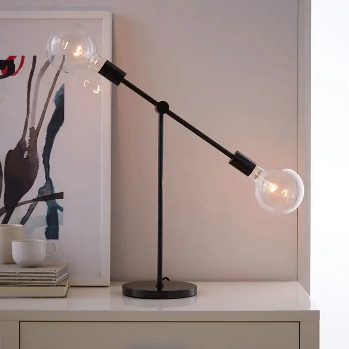 Открытый лампа. Настольная лампа West Elm boule Table Lamp. Мобиль на стол в офис купить.