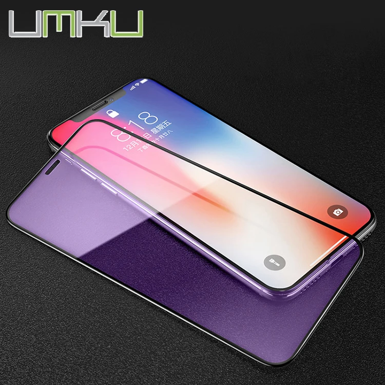 Anti-blue full screen tempered glass mobile phone film for iphone Xs