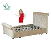Free Sample Cheap Beds Kids Upholstered Tufted Sleigh Bed
