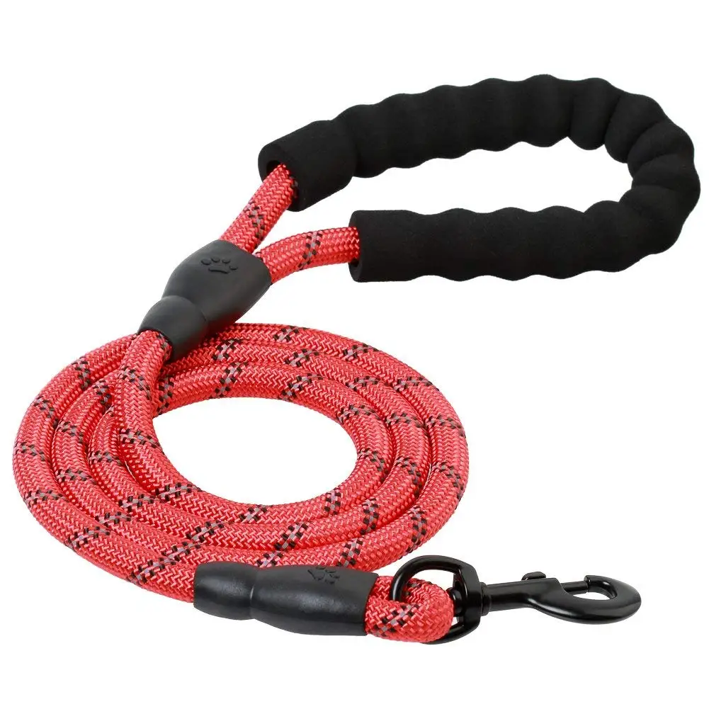 FAYOGOO Dog Leash Rope Pet Leash Heavy Duty and Long Walking Leash for Large Medium Dogs with Collapsible Dog Bowl 6 Feet Reflective Nylon Braided Dog Training Leashes with Soft Handle