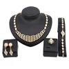 Yiwu Factory BSCI New Fashion Women African Jewelry Sets Gold Plated Alloy Wedding Necklace Sets
