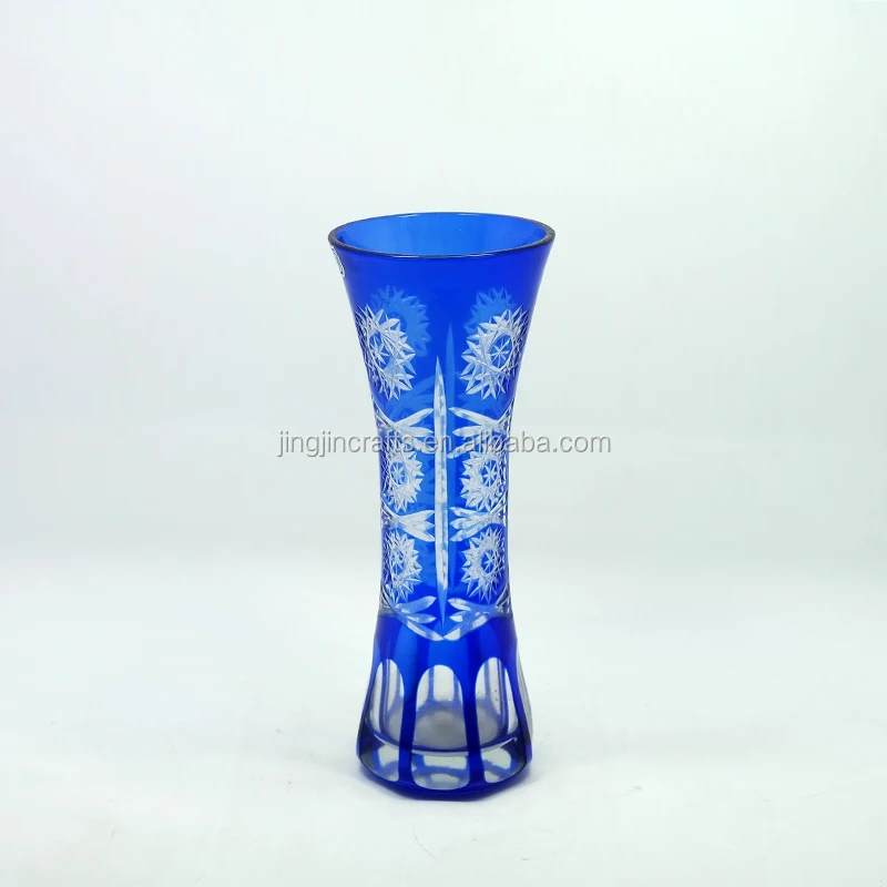 Wholesale Hand Blown Glass Vase Hand Engraved Glass Flower Vases