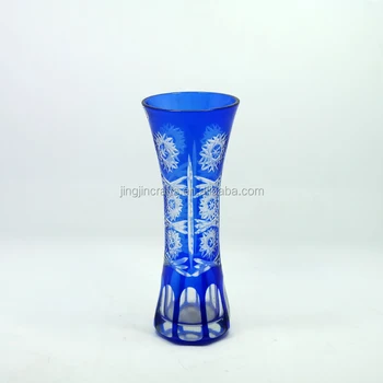 Wholesale Hand Blown Glass Vase Hand Engraved Glass Flower Vases