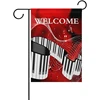 Welcome Music Note Outdoor Decoration American Garden Flag